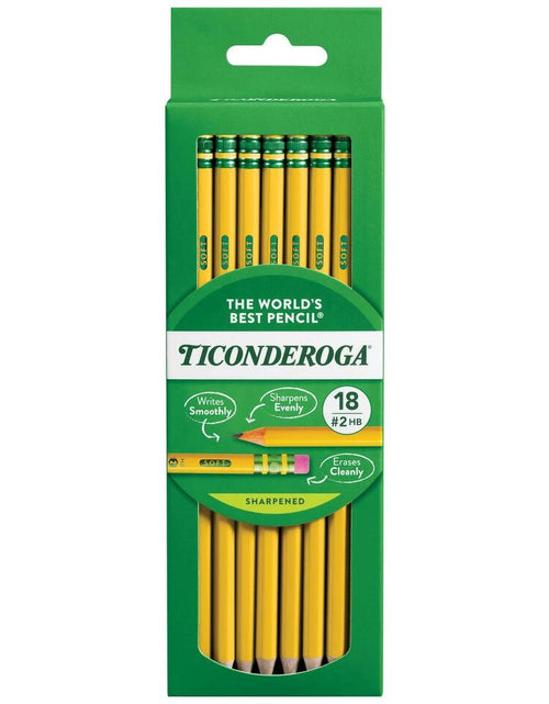 Load image into Gallery viewer, Ticonderoga #2 Sharpened Wood-Cased Pencils Yellow 18 Count
