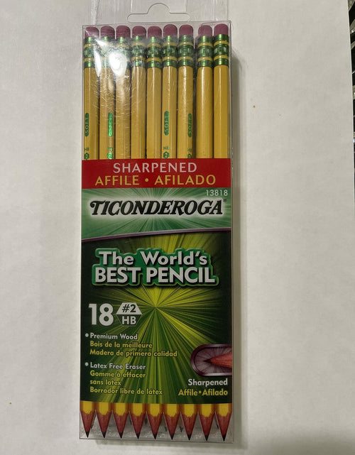 Load image into Gallery viewer, Ticonderoga #2 Sharpened Wood-Cased Pencils Yellow 18 Count
