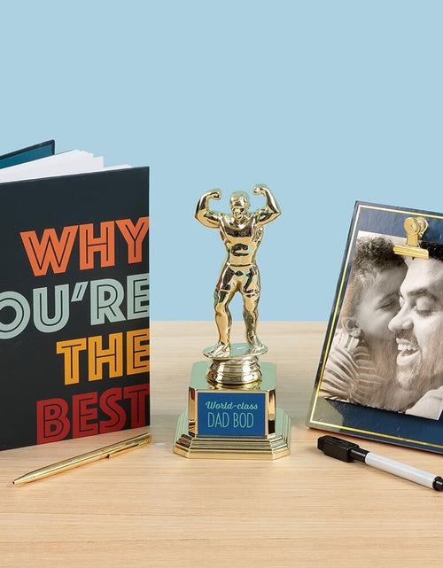 Load image into Gallery viewer, Customizable #1 Gold Trophy Cup Weighted Plastic 8"H x 3.25"W Reusable Gift
