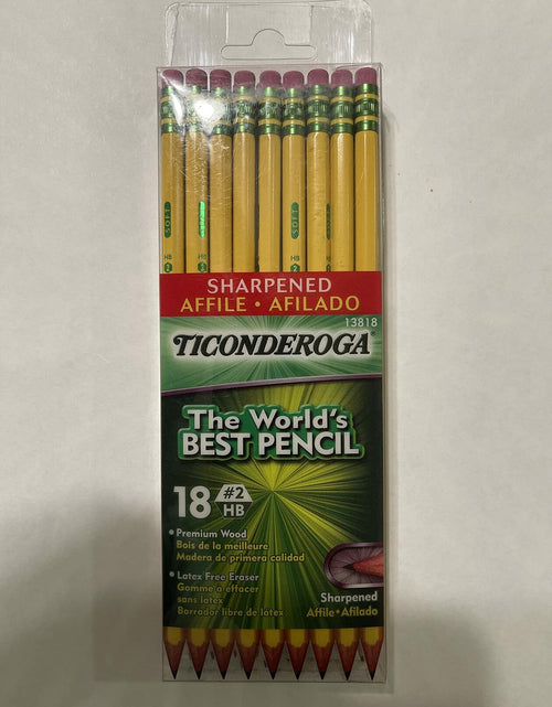Load image into Gallery viewer, Ticonderoga #2 Sharpened Wood-Cased Pencils Yellow 18 Count
