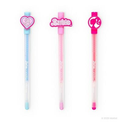 Load image into Gallery viewer, Yoobi Barbie Gel Pens 3pk Light Blue Light Pink Neon Pink Ink Charms

