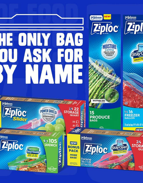 Load image into Gallery viewer, Ziploc Half Gallon Freezer Bags Grip 'n Seal Technology 40 Count
