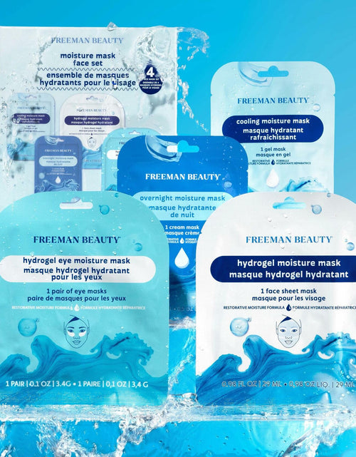 Load image into Gallery viewer, Freeman 4 Piece Moisture Mask Set Hydrating Face &amp; Under Eye Hydrogel Vegan
