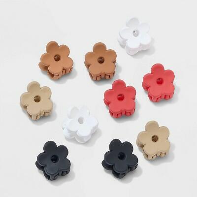 Load image into Gallery viewer, Wild Fable Mini Claw Hair Clip Set 10pc Pink Brown Black Floral
