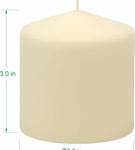 [Like New] 6 Pack Ivory Wax Pillar Candles 3x3 Inch 18 Hour Unscented Traditional Wedding