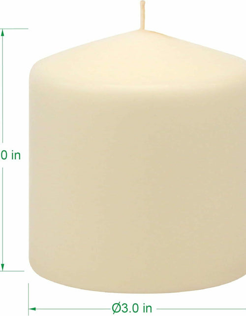 Load image into Gallery viewer, [Like New] 6 Pack Ivory Wax Pillar Candles 3x3 Inch 18 Hour Unscented Traditional Wedding
