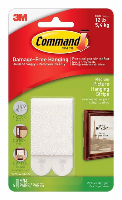 Load image into Gallery viewer, 3M Command Picture Hang Strip Medium White Foam 4 Sets
