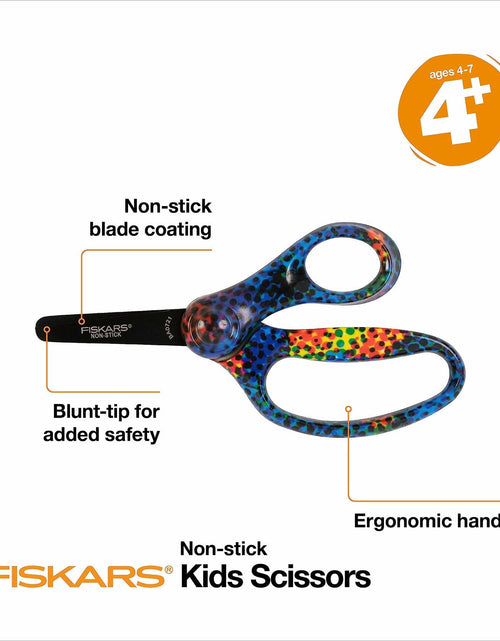 Load image into Gallery viewer, Fiskars Designer Non-stick Blunt-tip Kids Scissors 5" Bright Pixels
