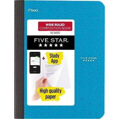 Load image into Gallery viewer, Five Star Wide Ruled Composition Book with Pocket 100ct
