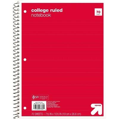 Load image into Gallery viewer, up&amp;up™ Spiral Notebook 1 Subject College Ruled 70 Pages 7.5x10.5 Red
