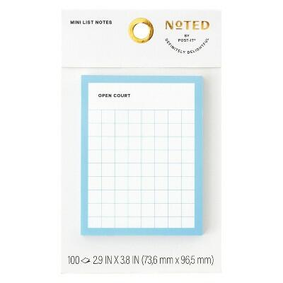Load image into Gallery viewer, Post-it Sports Court Grid Line Sticky Notes 3x4 Blue 100 Sheets
