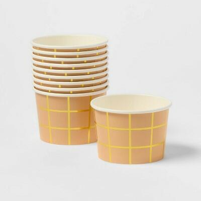Load image into Gallery viewer, Spritz™ Metallic Treat Cups 10ct Gold Waffle Cone Print Paper Party
