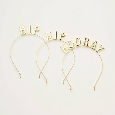 Load image into Gallery viewer, kate spade new york x Target Hip Hip Hooray Party Headband Pack 3pk Gold
