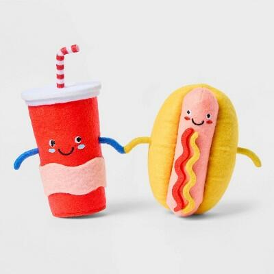 Load image into Gallery viewer, Sun Squad Felt Duo Figural Hotdog and Soda Indoor Polyester Figurines
