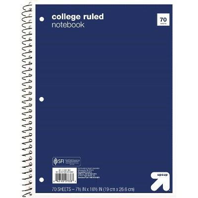 Load image into Gallery viewer, up&amp;up™ Spiral Notebook 1 Subject College Ruled 70 Pages 7.5x10.5 Blue
