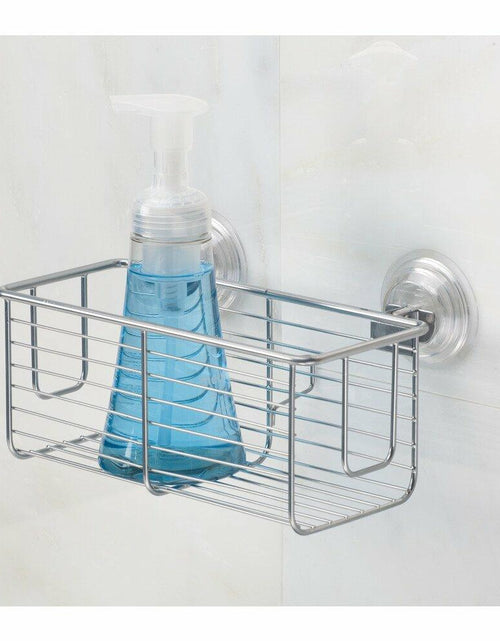 Load image into Gallery viewer, InterDesign Classico Bathroom Shower Suction Caddy Basket Silver Rust Resistant
