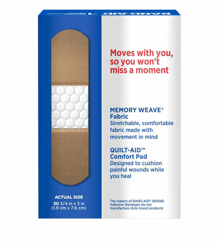 Band-Aid Flexible Fabric Adhesive Bandages All One Size 30 ct