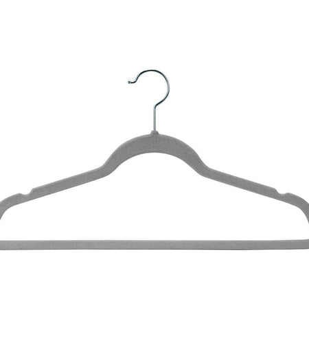 Laura Ashley Kids Velvet Hangers Heathered Gray 25pk Non-Slip 13.5in Gray