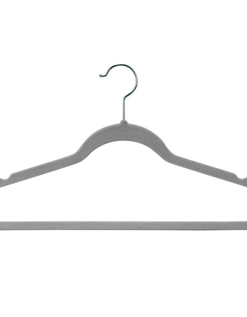 Load image into Gallery viewer, Laura Ashley Kids Velvet Hangers Heathered Gray 25pk Non-Slip 13.5in Gray

