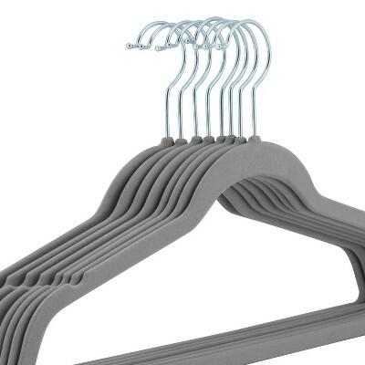 Load image into Gallery viewer, Laura Ashley Kids Velvet Hangers Heathered Gray 25pk Non-Slip 13.5in Gray
