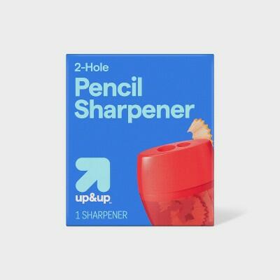 Load image into Gallery viewer, Up&amp;up Pencil Sharpener 2 Hole Handheld ABS Steel Colors May Vary 1ct
