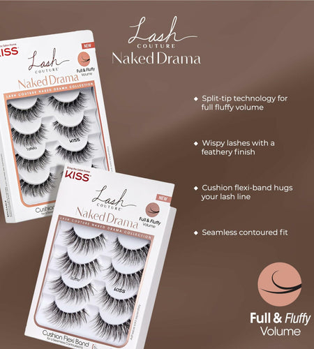KISS Lash Couture Naked Drama False Eyelashes Cruise 16mm 4 Pairs