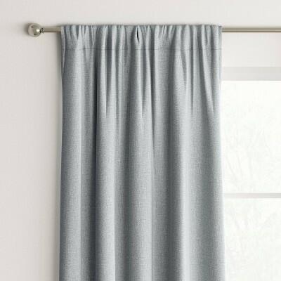 Load image into Gallery viewer, Room Essentials Heathered Gray Blackout Curtain Panel 42x63 Noise Reduction UV
