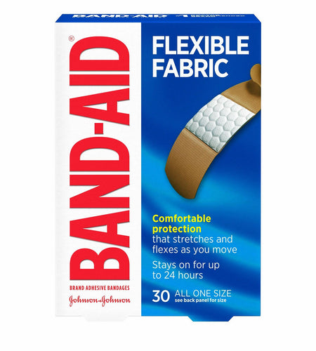 Band-Aid Flexible Fabric Adhesive Bandages All One Size 30 ct