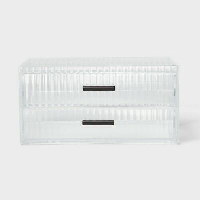 Load image into Gallery viewer, [Like New] Threshold Clear Ribbed Acrylic Stacking Drawers Organizer
