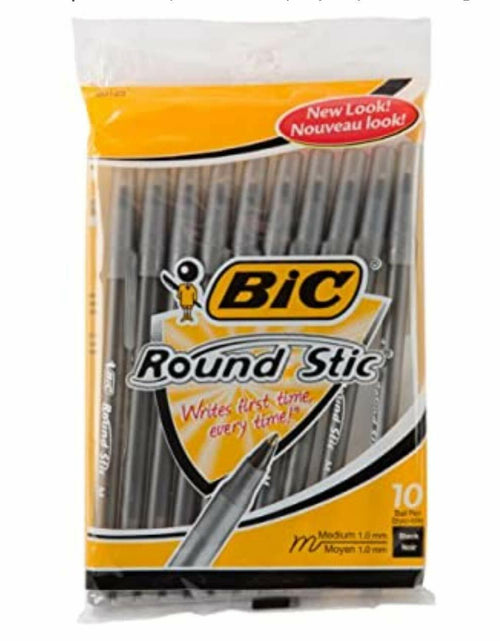 Load image into Gallery viewer, BIC Round Stic Xtra Life Ballpoint Pen 1.0mm Black 10 Count
