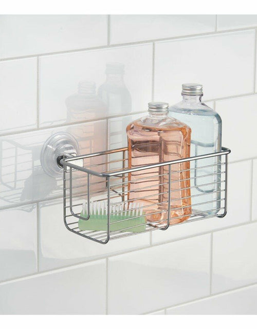 Load image into Gallery viewer, InterDesign Classico Bathroom Shower Suction Caddy Basket Silver Rust Resistant
