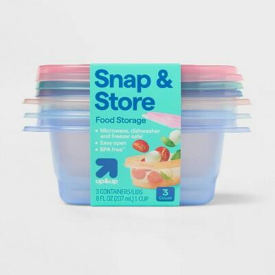 Load image into Gallery viewer, Up&amp;up Rectangle Food Storage Container 8oz 3pk Multicolor Plastic
