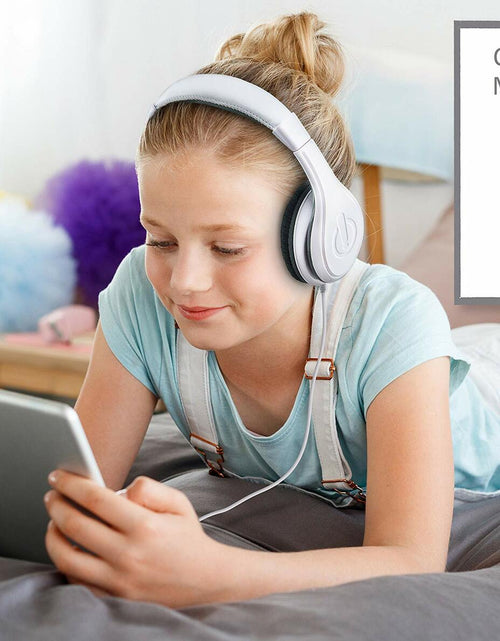 Load image into Gallery viewer, eKids Kids Wired Headphones Stereo Sound Volume Control White Over Ear
