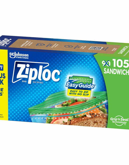 Load image into Gallery viewer, [Like New] Ziploc Sandwich &amp; Snack Bags 105 Count EasyGuide Grip n Seal Storage
