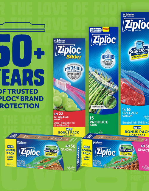 Load image into Gallery viewer, [Like New] Ziploc Sandwich &amp; Snack Bags 105 Count EasyGuide Grip n Seal Storage
