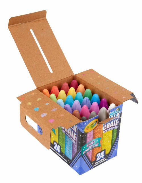 Load image into Gallery viewer, Crayola Glitter Chalk 24 Count Assorted Colors Washable Sidewalk Art
