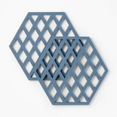 Load image into Gallery viewer, Figmint Silicone Trivet Heat-Resistant 8" Square Blue

