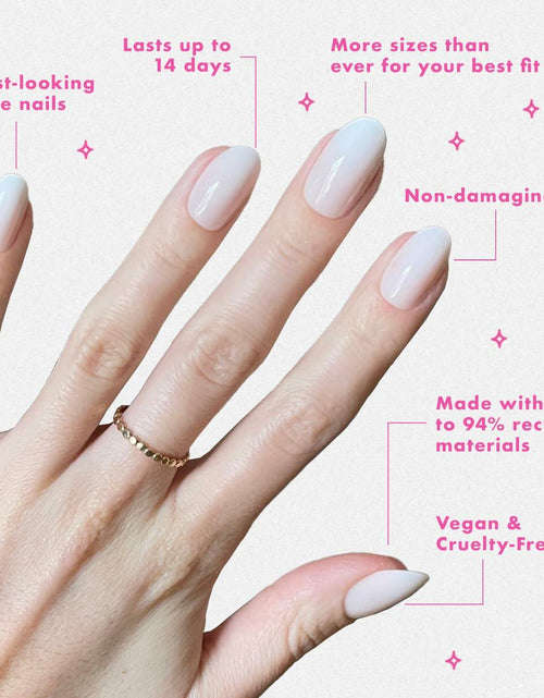 Load image into Gallery viewer, Olive &amp; June Press-On Nails Medium Oval 42ct Pure White Syrup Gradient
