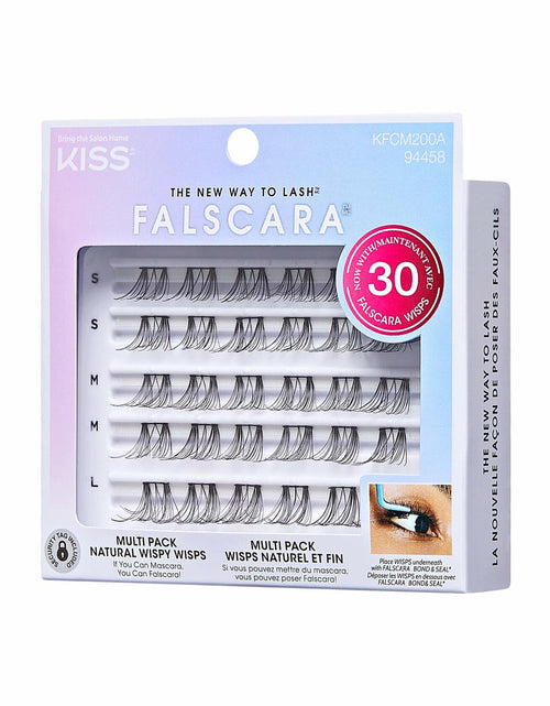 Load image into Gallery viewer, KISS Lash Extension Kit Natural Wispy Wisps 10-12-14mm Black 30 Clusters
