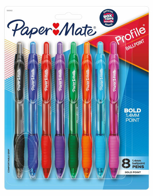 Load image into Gallery viewer, Paper Mate Profile Retractable Ballpoint Pens Assorted Colors 8-Count
