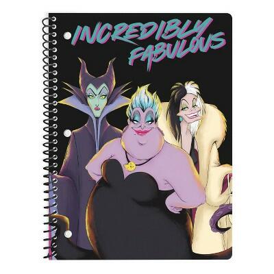 Load image into Gallery viewer, Disney Villains Single Subject Notebook School Supplies Spiral Ruled Paper
