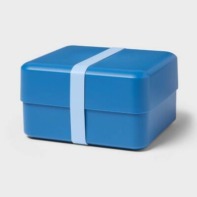 Load image into Gallery viewer, [Like New] Sun Squad™ Bento Box Blue Plastic 7in x 4in 2 Compartments
