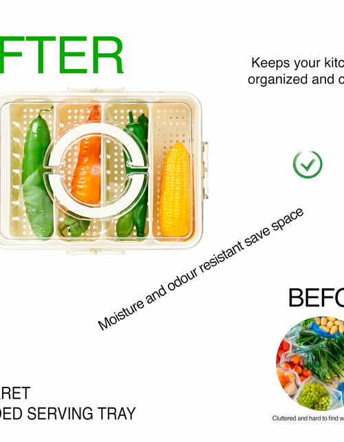 Load image into Gallery viewer, [Like New] Snackle Box Divided Serving Tray with Lid &amp; Handle 4 Compartments
