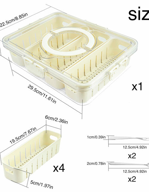 Load image into Gallery viewer, [Like New] Snackle Box Divided Serving Tray with Lid &amp; Handle 4 Compartments
