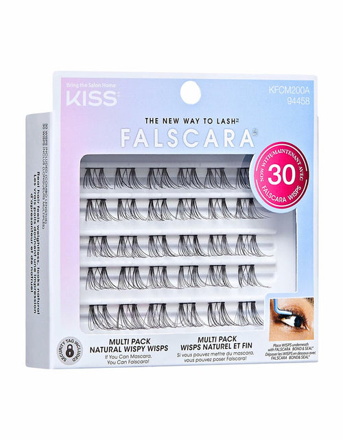 Load image into Gallery viewer, KISS Lash Extension Kit Natural Wispy Wisps 10-12-14mm Black 30 Clusters
