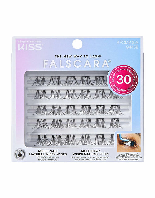 Load image into Gallery viewer, KISS Lash Extension Kit Natural Wispy Wisps 10-12-14mm Black 30 Clusters
