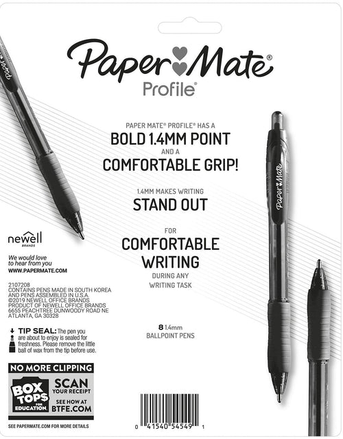 Load image into Gallery viewer, Paper Mate Profile Retractable Ballpoint Pens Assorted Colors 8-Count
