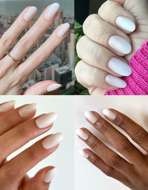 Load image into Gallery viewer, Olive &amp; June Press-On Nails Medium Oval 42ct Pure White Syrup Gradient
