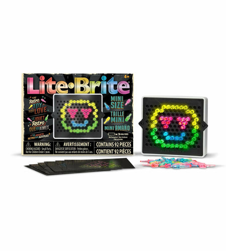 Basic Fun Mini Lite Brite Refresh 90 Pieces Colorful Pegs Light Up Toy