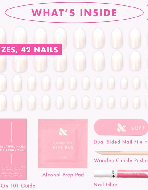 Load image into Gallery viewer, Olive &amp; June Press-On Nails Medium Oval 42ct Pure White Syrup Gradient
